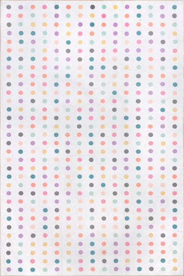 5x8 White Dots Children's Washable Rug