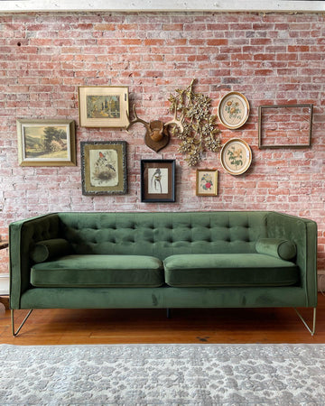 Green Tufted Velvet Sofa