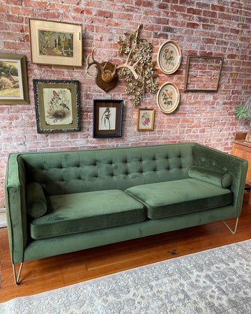 Green Tufted Velvet Sofa