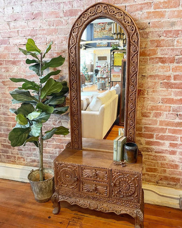 Antique Mirrored Entryway Table