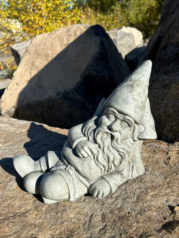 Gnome Sleeping Greenman Stone Garden Statue