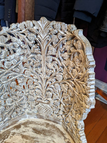 Floral Carved Wood Chair