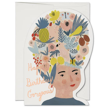 Fruit Hat Lady Greeting Card