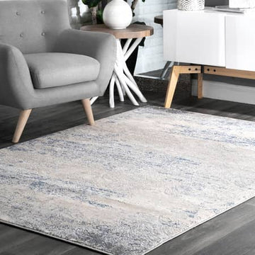 5x8 Silver/Blue Modern Rug