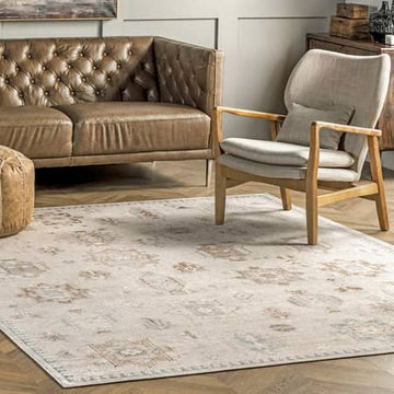 5x8 Beige Revel Washable Rug