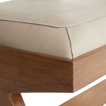 Grey Leather Arteriors Bench