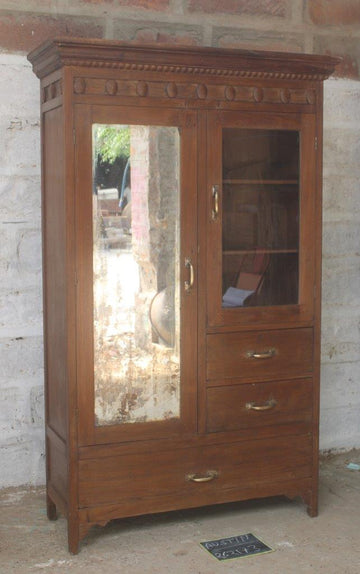 3-Drawer Mirrored Antique Wardrobe
