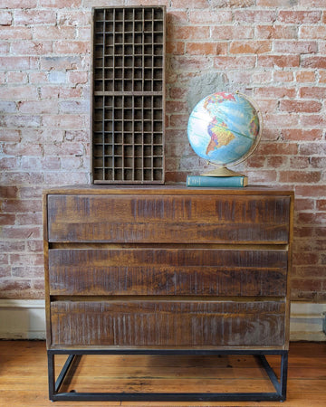 3-Drawer Industrial Dresser