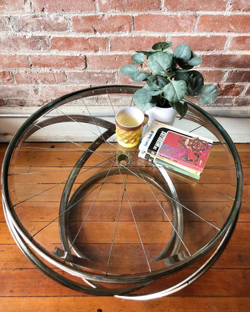 Reclaimed Bicycle Wheel Coffee Table