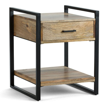 Wood/Metal Industrial Side Table