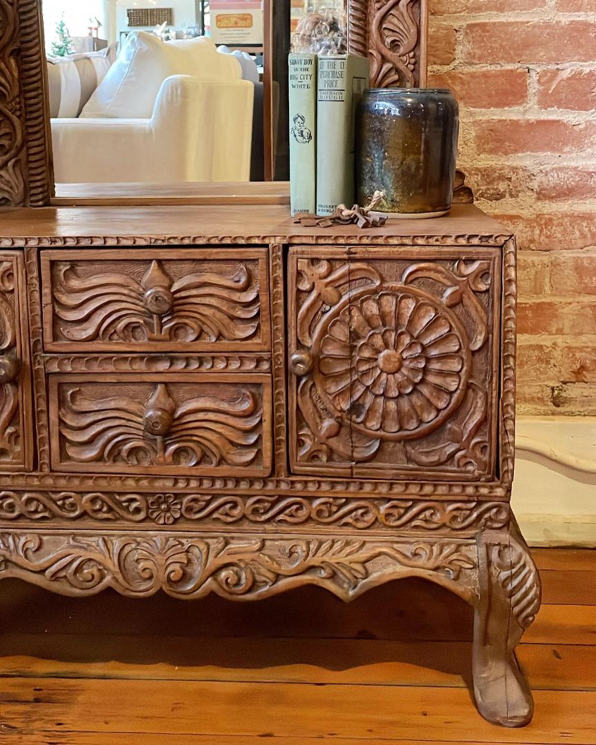 Antique Mirrored Entryway Table