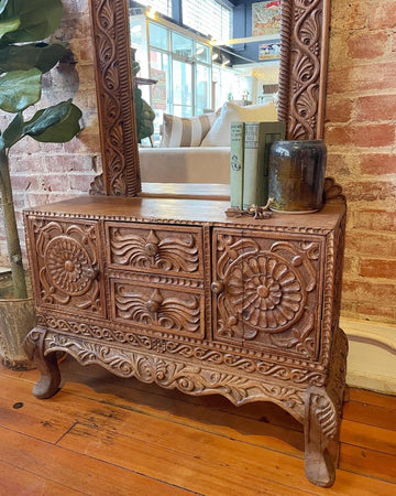 Antique Mirrored Entryway Table