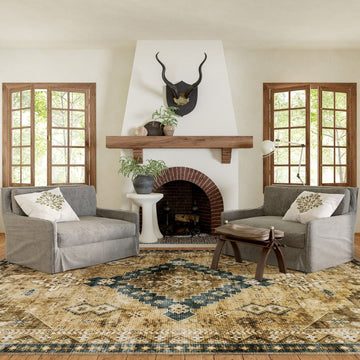 8x10 Hunter Green Revel Washable Rug
