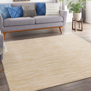 7' Square Ivory/Gold Nourison Outdoor Rug