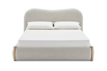White Boucle Castlery King-Sized Bed