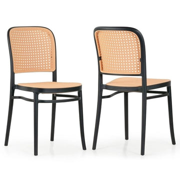 Black Cafe Outdoor Chair Set, Set of 4