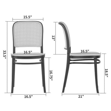 Black Cafe Outdoor Chair Set, Set of 4