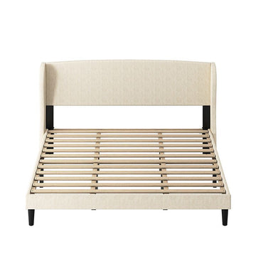 Beige Farmhouse King-Sized Bed