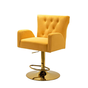 2-piece Marigold Velvet Barstool Set