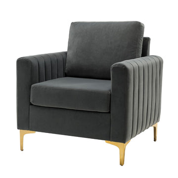 Grey Velvet Modern Club Chair