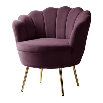 Scalloped Purple Velvet Chair