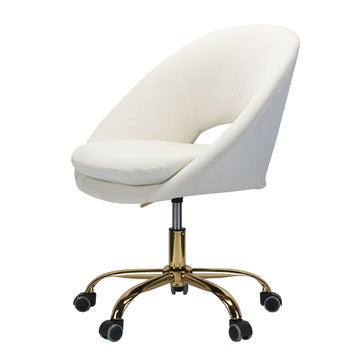 Ivory & Gold Velvet Desk Chair