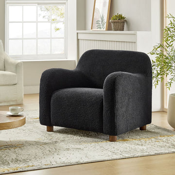 Black Boucle Armchair