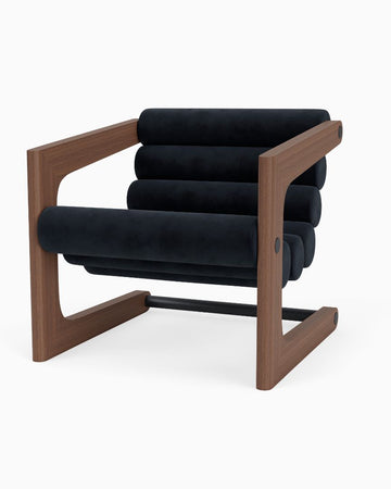 Black Velvet Denver Modern Armchair