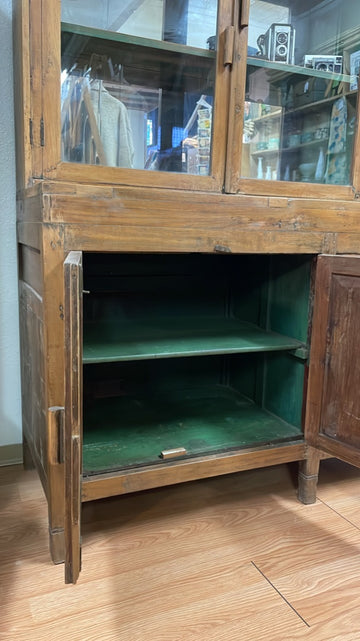 Mirrored Back Reclaimed Wood Bar Cabinet