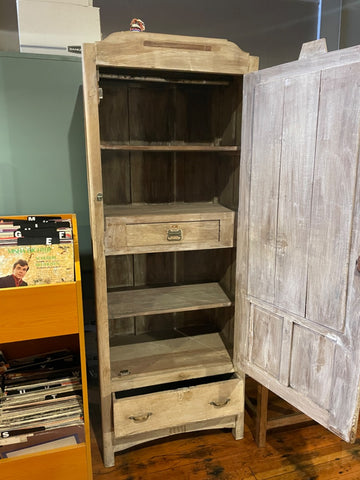 Whitewash Mirrored Art Deco Wardrobe