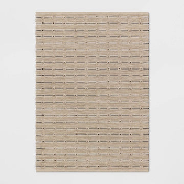 5x7 Neutral Stripe Woven Rug