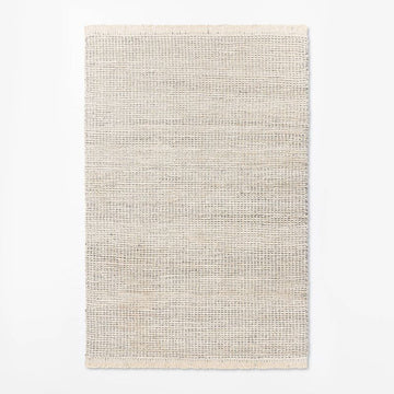 7x10 Cream/Grey Basketweave Jute Rug