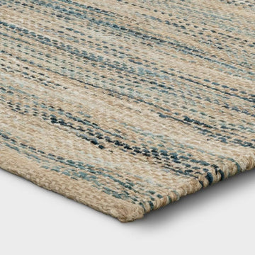 7x10 Tan/Teal Woven Rug