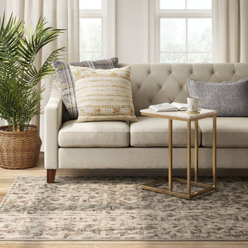 7x10 Beige/Grey Modern Rug