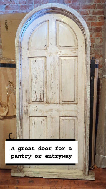 White Arched Architectural Salvage Antique Door
