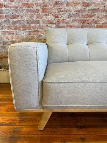 Tufted Light Grey Modern Sofa