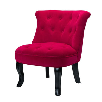 Fuschia Tufted Velvet Accent Chair