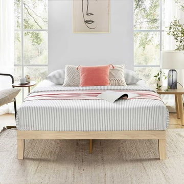 Whitewashed Pine Bed Frame - Queen Sized