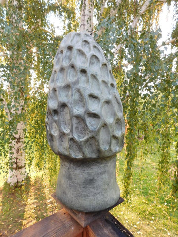 Morel Mushroom Greenman Stone Garden Statue