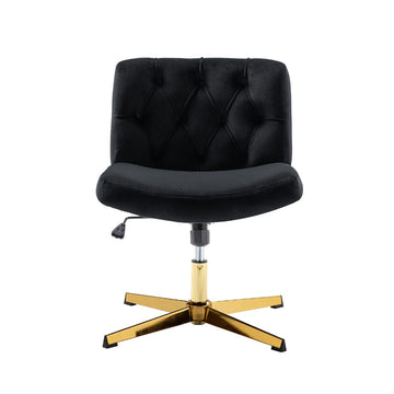 Black Tufted Velvet Desk Chair