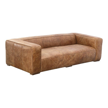Tan Leather Moe's Home Leather Sofa