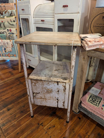 Cream Metal Vintage Side Table