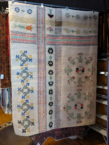 9x12 White Shag Vintage Rug