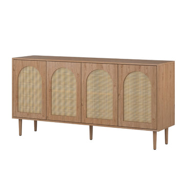 4-Door Natural Rattan Sideboard