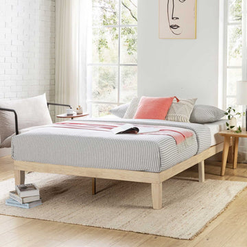 Whitewashed Pine Bed Frame - Queen Sized