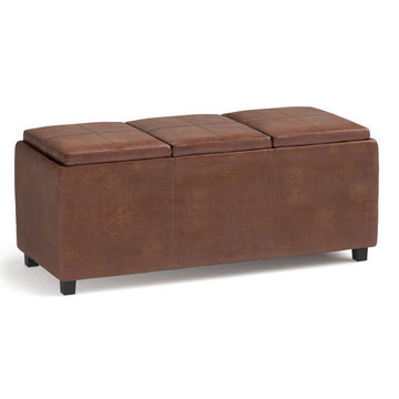 Saddle Brown Modern Storage Ottoman