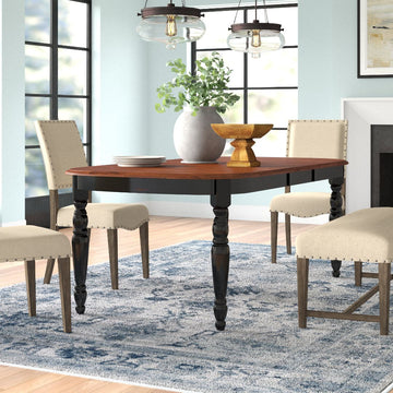 Black/Wood Farmhouse Dining Table