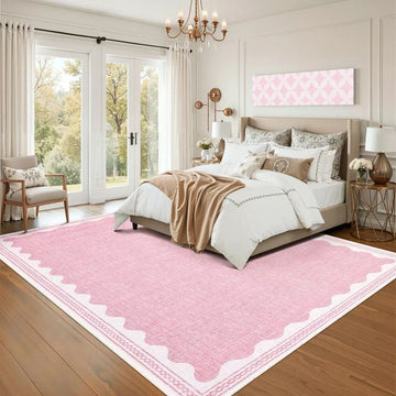 9x12 Pink Modern Washable Rug