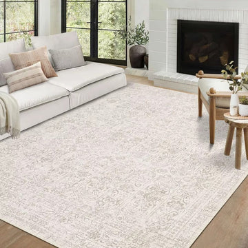 9x12 Beige Transitional Washable Rug