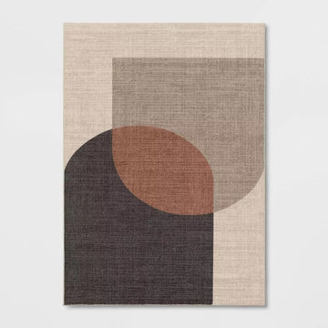 5x7 Tan Geo Modern Rug